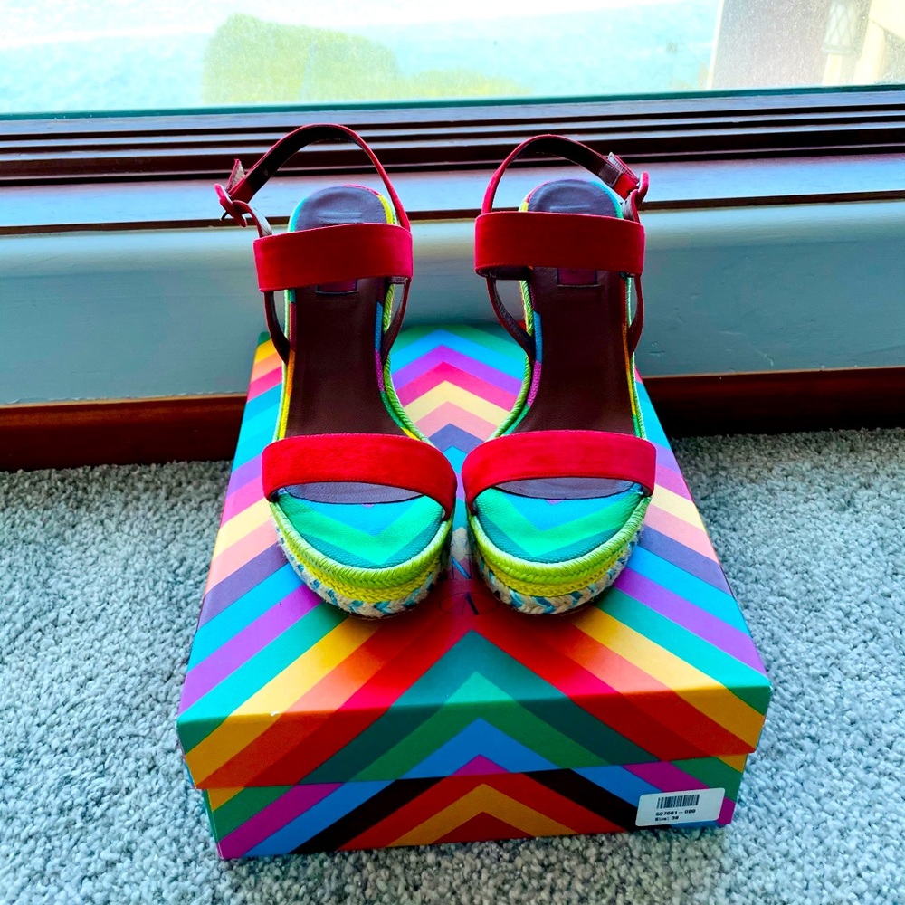 Valentino rainbow wedge size 39